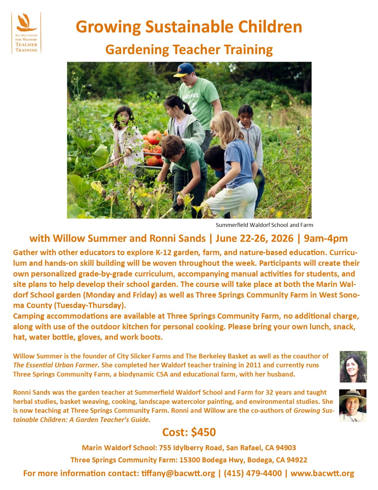 Gardening Teacher Training, Bay Area Center for Waldorf Teacher Training