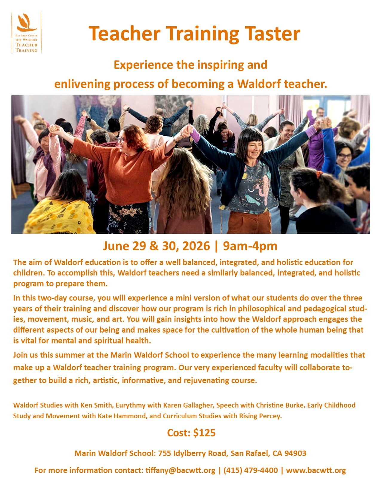 Teacher Training Taster, Bay Area Center for Waldorf Teacher Training