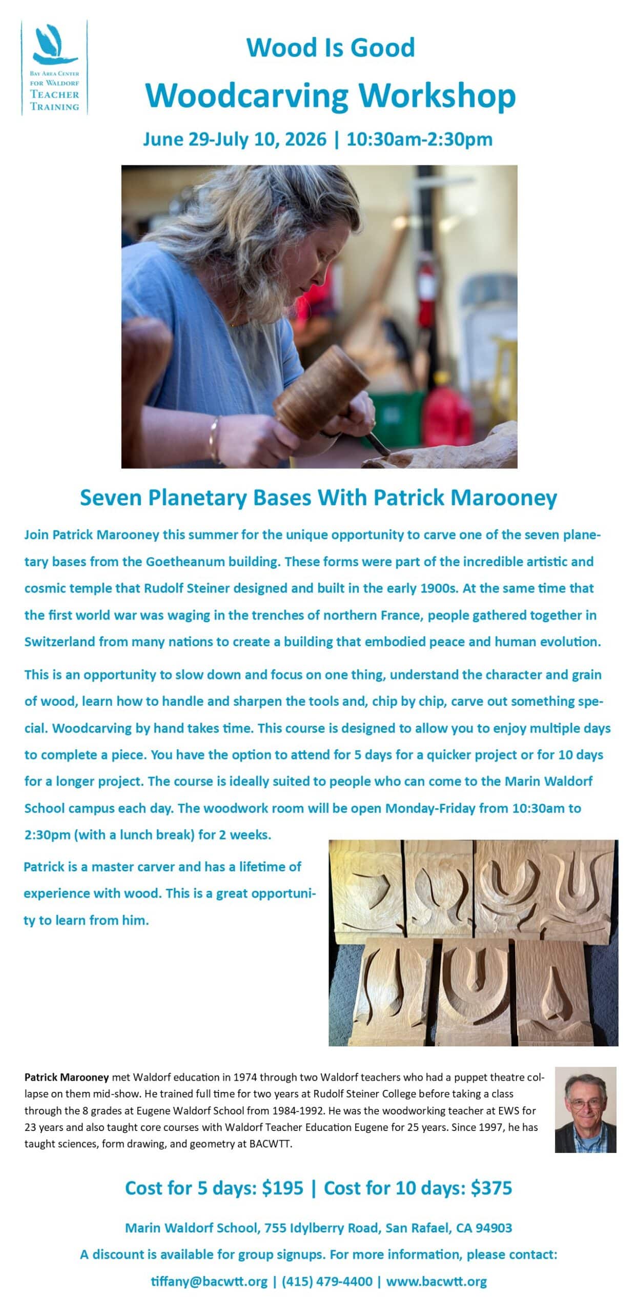 Wood Is Good, Bay Area Center for Waldorf Teacher Training