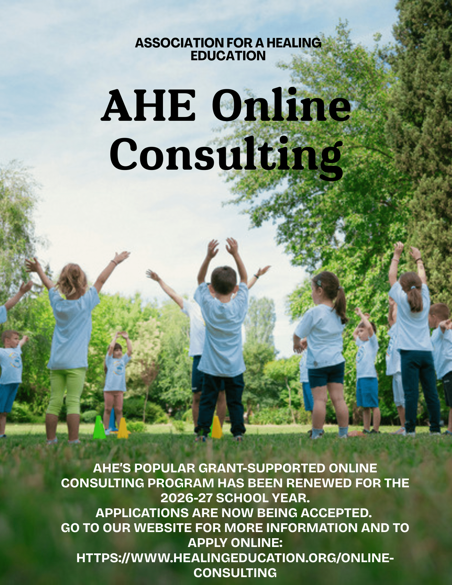 Association for a Healing Edication: Online Consulting program is accepting applications for this school year.